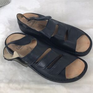 Finn Comfort Black Leather Sandals